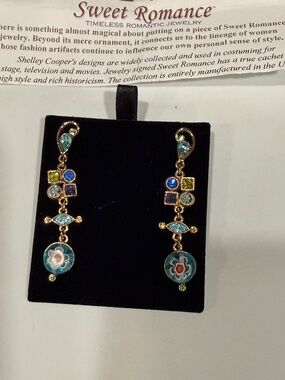 Fashion pierced earrings, colorful stones. NWOT